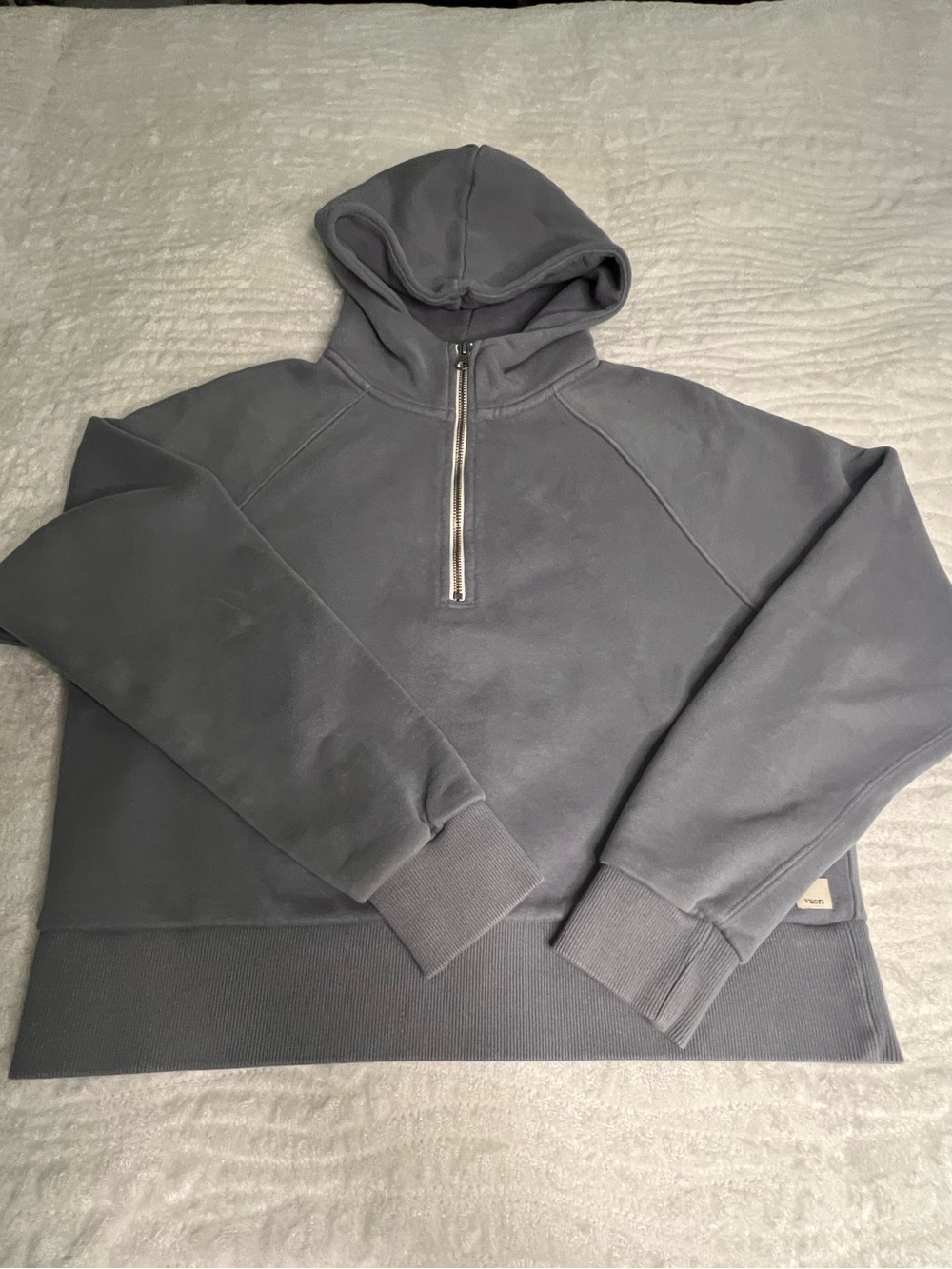Vuori Restore Half Zip Hoodie Smoke Blue Grey Women’s Size S